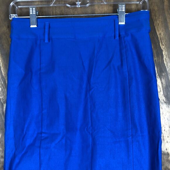 Kate Kasin Women Skirt Blue Bodycon Pencil Belt Loop Hip-Wrapped Medium - Picture 2 of 11